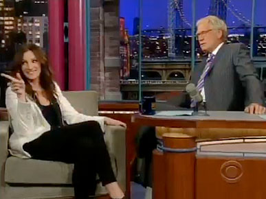 Julia Roberts Tries to Help Letterman with His Dog