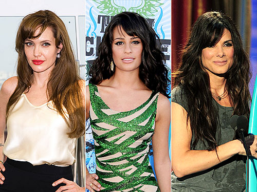 Hollywood's Hot Hair Trend: Side-Swept Bangs Like Angelina, Lea and Sandra