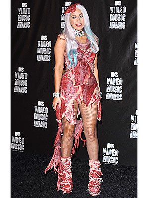 lady gaga meat dress. Lady Gaga#39;s Meat Dress Turning