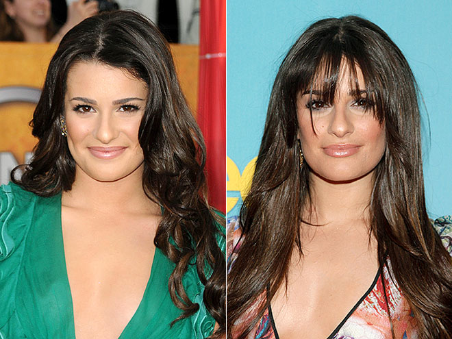 lea michele hair up. Lea Michele created a bang