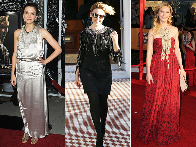 FRINGE NECKLINES  photo | Joan Allen, Kylie Minogue, Maggie Gyllenhaal