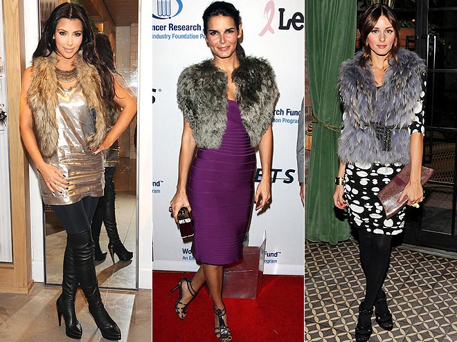 FUR VESTS AND DRESSES photo | Angie Harmon, Kim Kardashian, Olivia Palermo