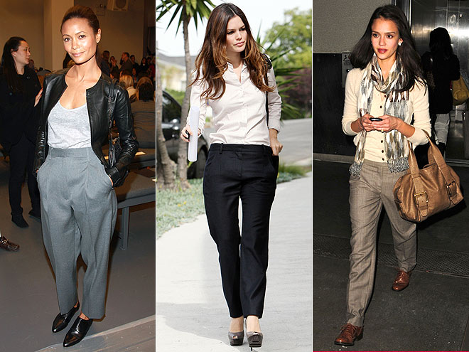 MENSWEAR TROUSERS
photo | Jessica Alba, Rachel Bilson, Thandie Newton