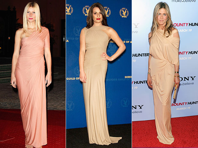 DRAPED NUDE GOWNS photo | Gwyneth Paltrow, Jennifer Aniston, Lea Michele