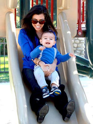 Spotted Kourtney Kardashian and Mason's Slidin' Smiles