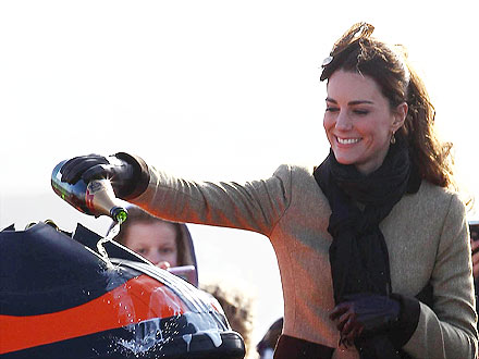 william and kate middleton photos. Kate Middleton pours champagne