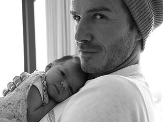 David Beckham Strikes a Pose with Baby Harper