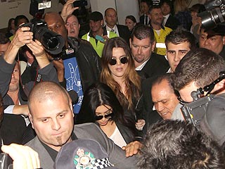 Kim Kardashian Arrives in Australia for First Public Appearance| Kim Kardashian, Kris Humphries, Individual Class, Khloe Kardashian