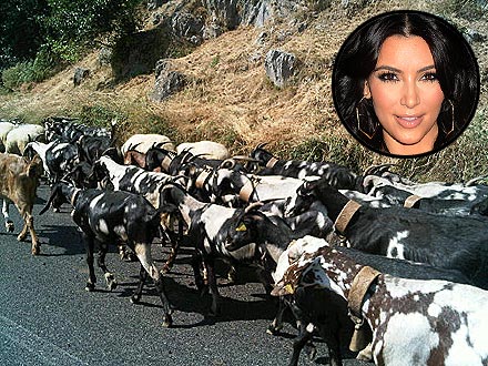 Kim Kardashian's Honeymoon Interrupted by Goats! | Kim Kardashian