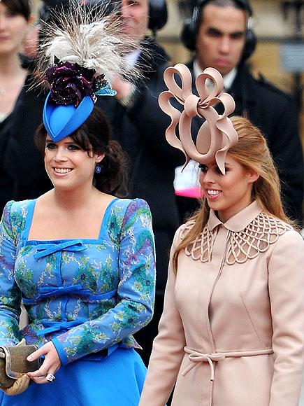 Royal Wedding Coverage Hats on Beatrice Eugenie and Beckham Peoplecom