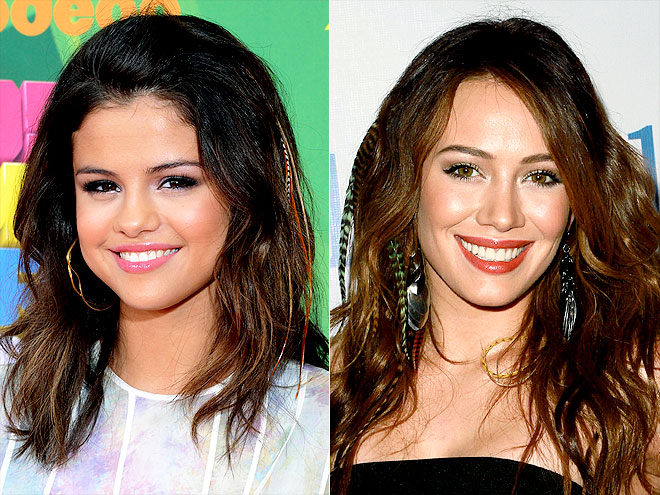 selena gomez extensions. Hilary Duff, Selena Gomez