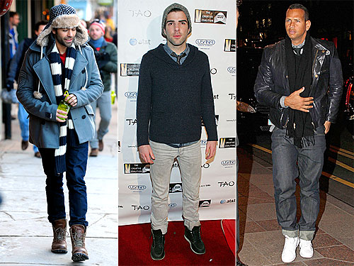 Adrien Grenier, Alex Rodriguez and Zachary Quinto Wear Winter Layers