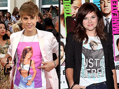Justin Bieber, Tiffani Thiessen T-shirts