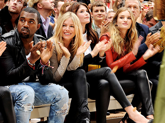 BURBERRY FRONT ROW photo | Gemma Arterton, Kanye West, Rosie Huntington-Whiteley, Sienna Miller