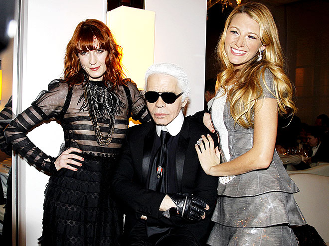 FLORENCE WELCH, KARL LAGERFELD & BLAKE LIVELY photo | Blake Lively, Karl Lagerfeld