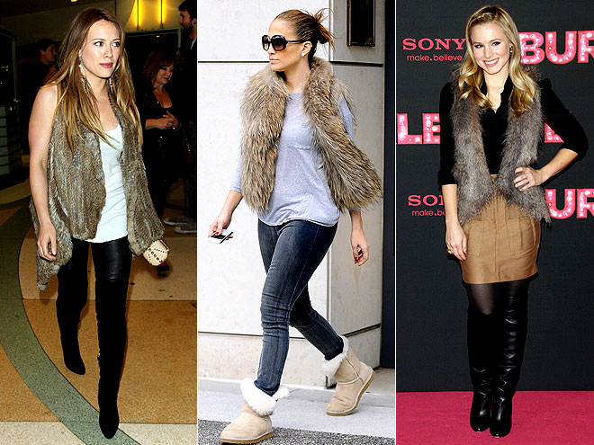 FUZZY VESTS photo | Hilary Duff, Jennifer Lopez, Kristen Bell