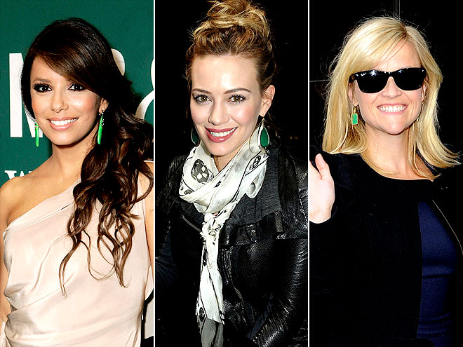 GREEN DROP EARRINGS photo | Eva Longoria, Hilary Duff, Reese Witherspoon