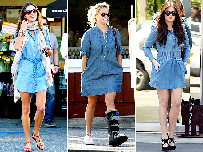 DENIM SHIRTDRESSES photo | Alessandra Ambrosio, Khloe Kardashian, Reese Witherspoon