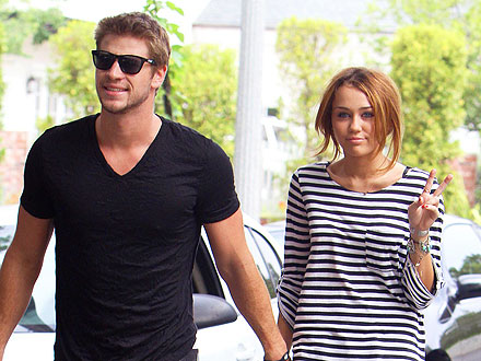 Miley Cyrus, Liam Hemsworth Greet Zac Efron in Hollywood | Miley Cyrus
