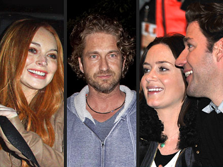 Lindsay Lohan Giggles with Gerard Butler at Chateau Marmont