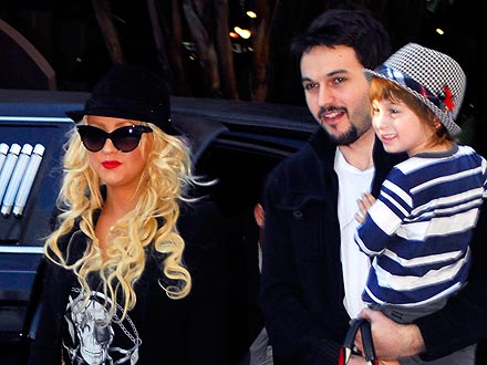 Christina Aguilera Dines on Caviar with Her Son and Boyfriend