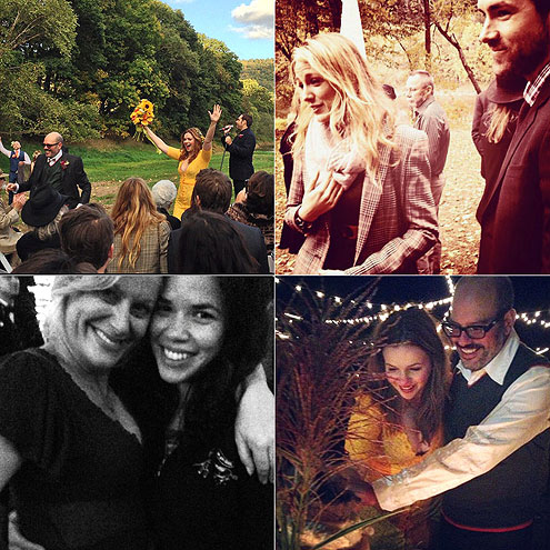 AND AMBER GETS MARRIED! photo | Amber Tamblyn, America Ferrera, Blake Lively, Ryan Reynolds