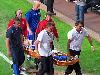 Gordon Ramsay Leaves Charity Soccer Game on a Stretcher (Photo)