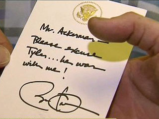 President Obama Writes Absence Note for Fifth Grader| Real People Stories, Barack Obama