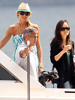 PHOTOS: George Clooney, Stacy Keibler Go Boating on Lake Como