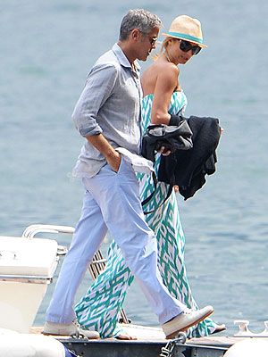 George Clooney & Stacy Keibler Vacation in Italy| George Clooney, Stacy Keibler