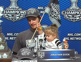 L.A. Kings' Jonathan Quick's Daughter 'Loves Watching' Dad Play Hockey