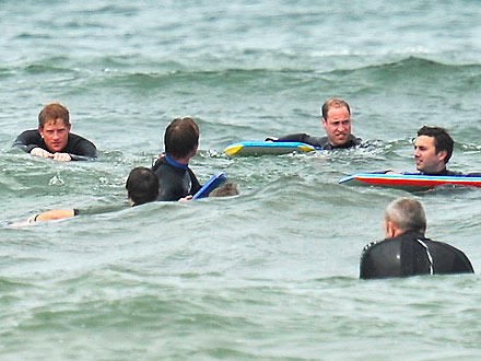 Prince Harry & Prince William Frolic in the Surf| The British Royals, Kate Middleton, Prince Harry, Prince William