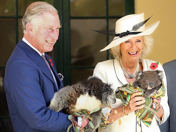 Charles and Camilla Hold Koalas in Australia