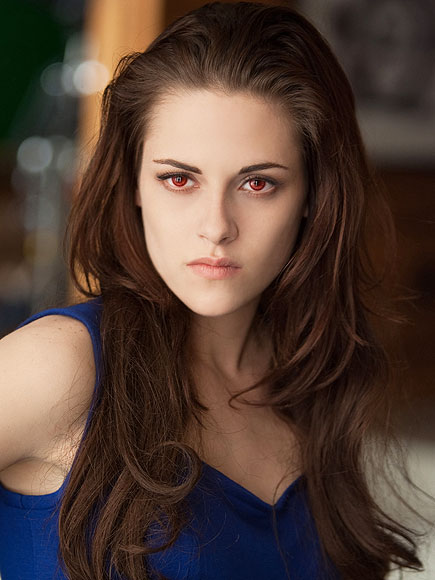 What color is Bella wearing at the end of Breaking Dawn – Part 1, when she wakes up as a vampire?