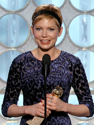 Golden Globes: Michelle Williams Channels Marilyn Monroe at Home