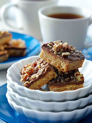 Shortbread with Chocolate & Candied Walnuts