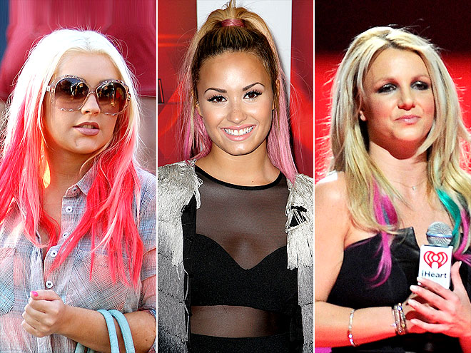 HOTTEST HAIR LOOK: DIP-DYED ENDS photo | Britney Spears, Christina Aguilera, Demi Lovato