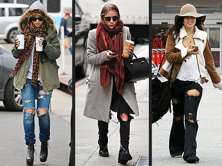 Vanessa Hudgens, Ashley Olsen Wear Ripped Jeans