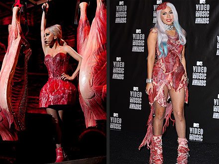 Lady Gaga Meat Dresses