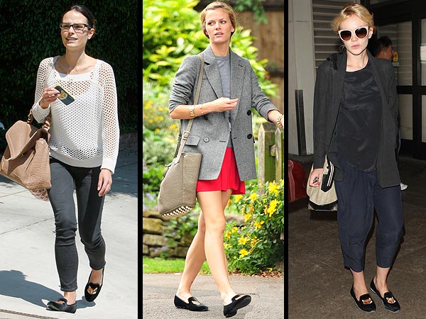 carey mulligan 600x450 Foxy Ladies! Stars Are Loving Tory Burch’s Fox Loafers