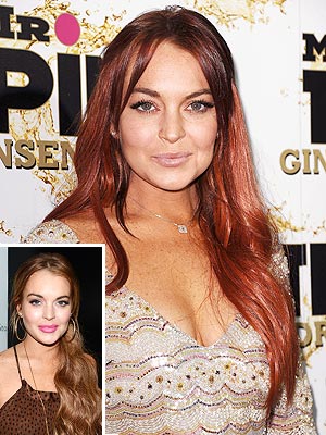 Lindsay Lohan Dark Red Hair