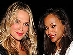 Day 4: Molly "Bumps" Into Zoë at Fashion Week | Molly Sims, Zoe Saldana