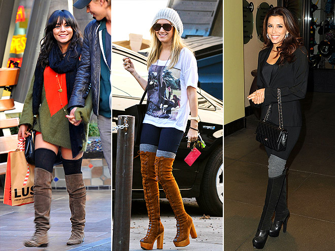 HIGH SOCKS AND BOOTS photo | Ashley Tisdale, Eva Longoria, Vanessa Hudgens
