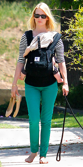 JANUARY JONES'S GREEN JEANS photo | January Jones