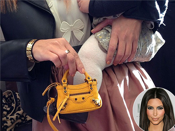 Kim Kardashian, Penelope Disick and Her Mini Balenciaga Bag