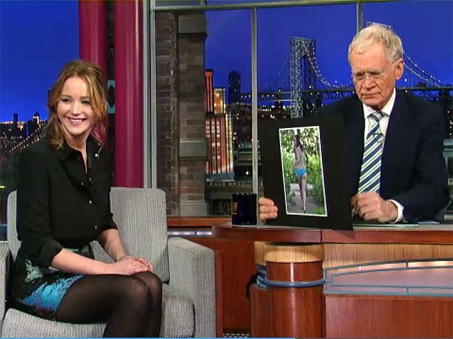 photo | David Letterman, Jennifer Lawrence