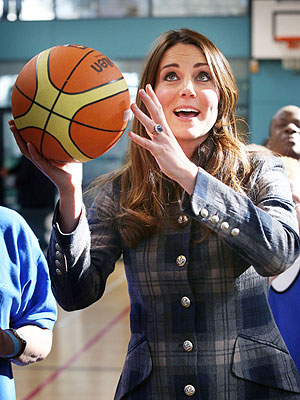 Kate Shoots Hoops – In Heels!