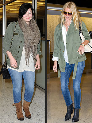 Demi Lovato, Gwyneth Paltrow Bond Over Their Similar Outfit (and Take Pictures Together) in Flight| StyleWatch, Demi Lovato, Gwyneth Paltrow