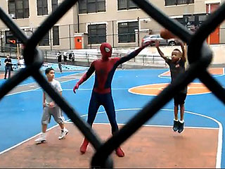 Is That Andrew Garfield in Spider-Man Garb Shooting Hoops with Kids?