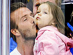 Adorable! David Beckham Caught on 'KissCam' Smooching Daughter Harper | David Beckham